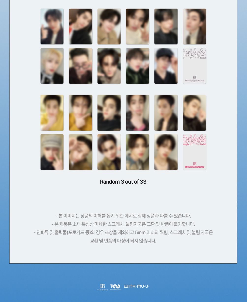 THE BOYZ - TRADING CARD SET ('THE 3RD ALBUM: UNEXPECTED' POP-UP STORE MD) Nolae