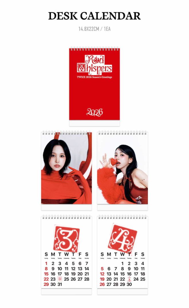 TWICE - 2026 SEASON'S GREETINGS (RED WHISPERS) + FANS SHOP Photocard Set Nolae