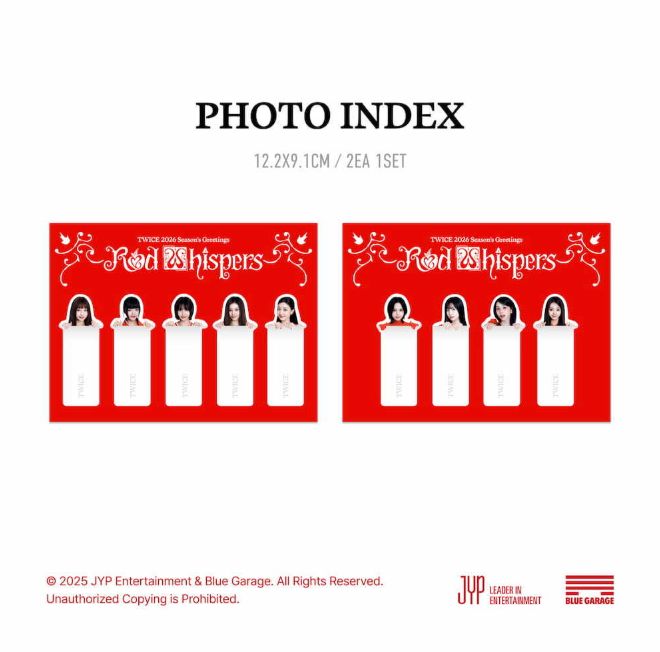 TWICE - 2026 SEASON'S GREETINGS (RED WHISPERS) + FANS SHOP Photocard Set Nolae