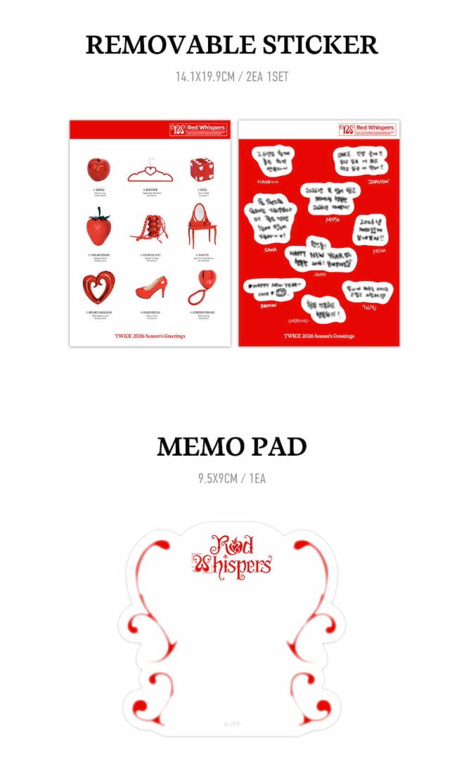 TWICE - 2026 SEASON'S GREETINGS (RED WHISPERS) + Special Photocard Set Nolae