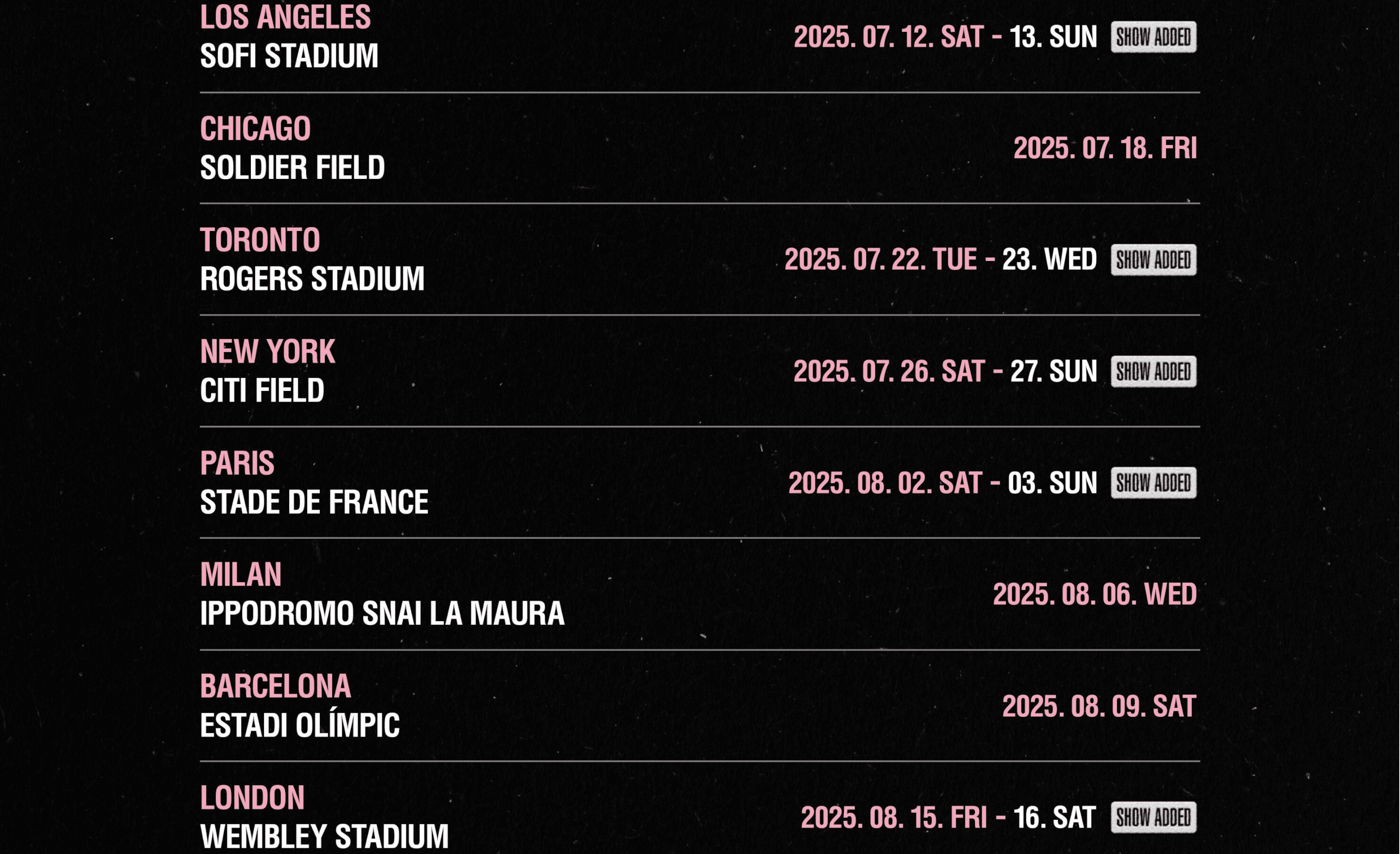 BLACKPINK erweitert die 2025 World Tour um 5 neue Shows!