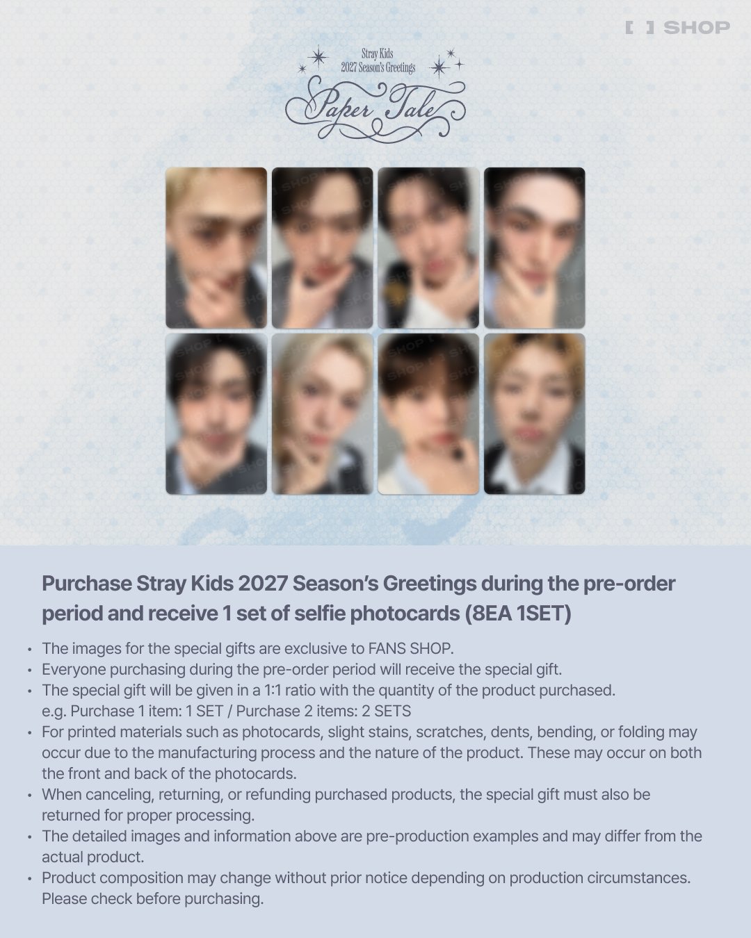 STRAY KIDS - 2027 SEASON'S GREETINGS (PAPER TALE) + FANS SHOP Gift
