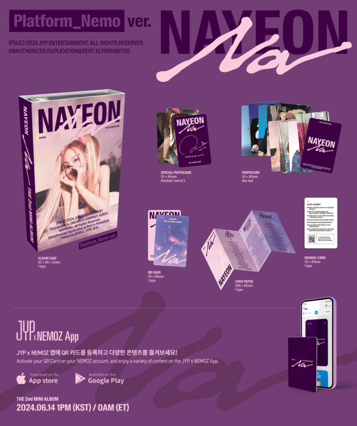 NAYEON (TWICE) - NA (THE 2ND MINI ALBUM) PLATFORM NEMO VER.