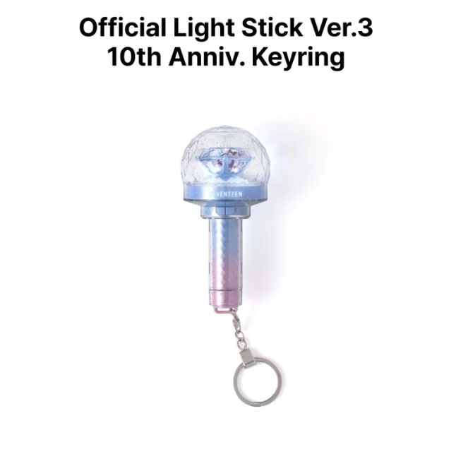 SEVENTEEN - OFFICIAL LIGHT STICK VER.3 10TH ANNIV. KEYRING (NEW_ 2025 WORLD TOUR IN INCHEON OFFICIAL MD)