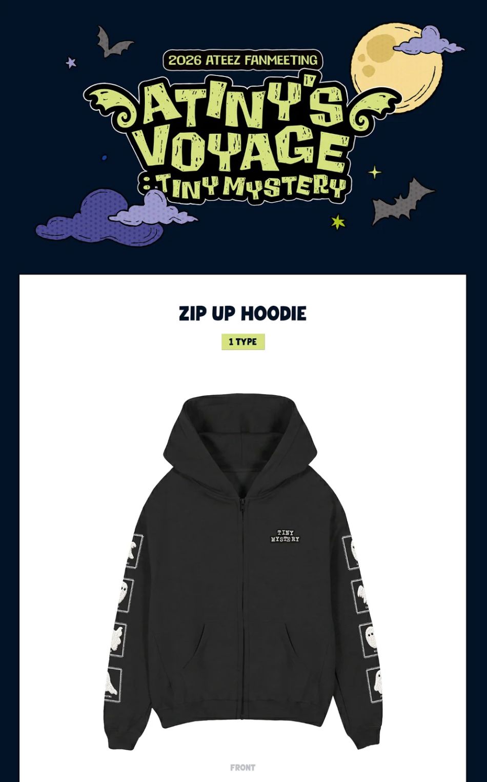 ATEEZ TINY MYSTERY Tシャツ ブラック ATEEZ - 2026 ATEEZ FANMEETING 'ATINY'S VOYAGE : TINY MYSTERY' MD