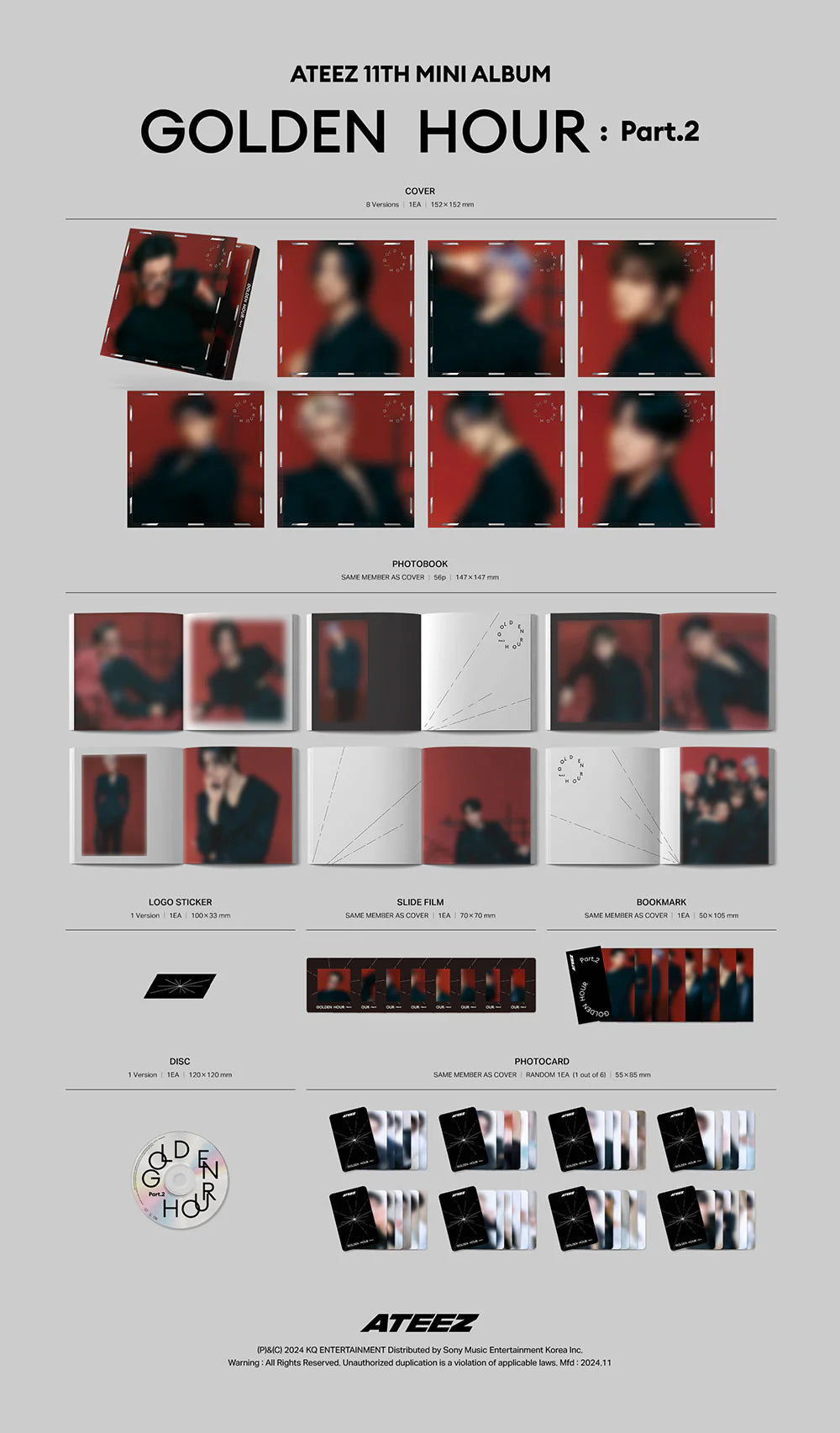 ATEEZ - GOLDEN HOUR: PART.2 (DIGIPAK VER.) + Soundwave Video Call Photocard Nolae