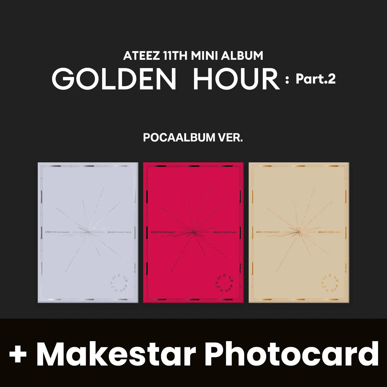 ATEEZ - GOLDEN HOUR: PART.2 (POCA ALBUM) + Makestar Photocard 2 Nolae