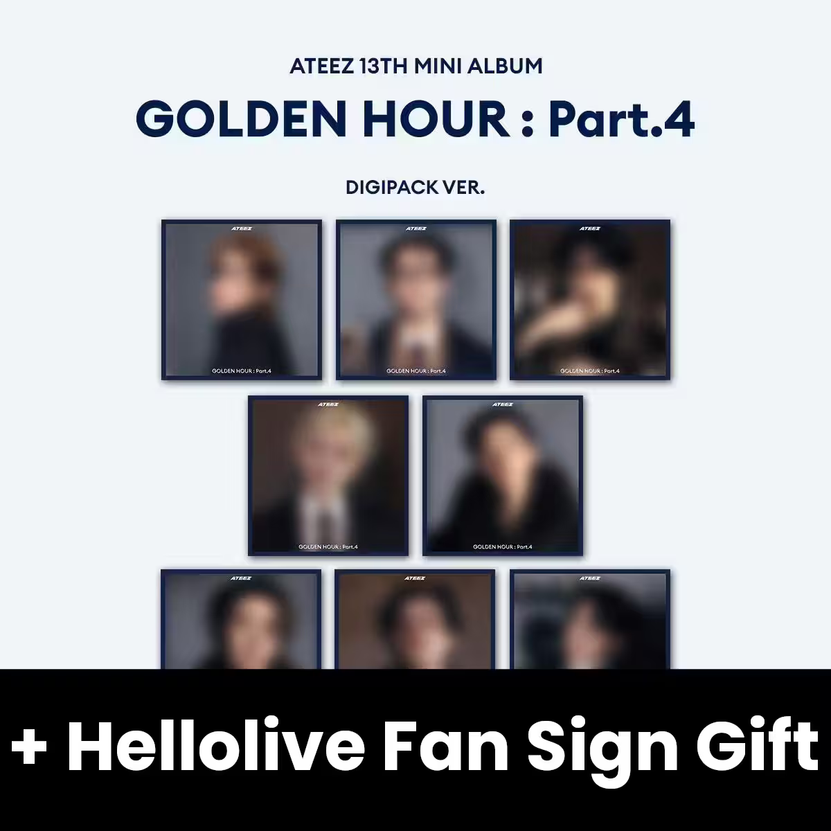 ATEEZ - GOLDEN HOUR : PART.4 (DIGIPACK VER.) + Hellolive Fan Sign Gift Nolae