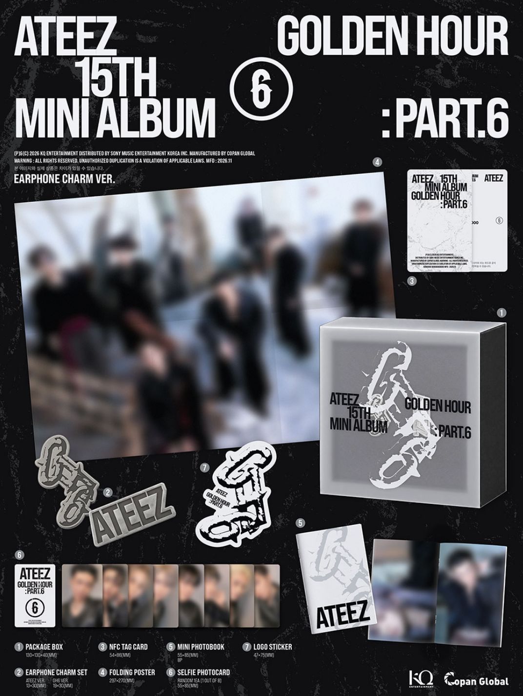 ATEEZ - GOLDEN HOUR : PART.6 (EARPHONE CHARM VER.) Nolae
