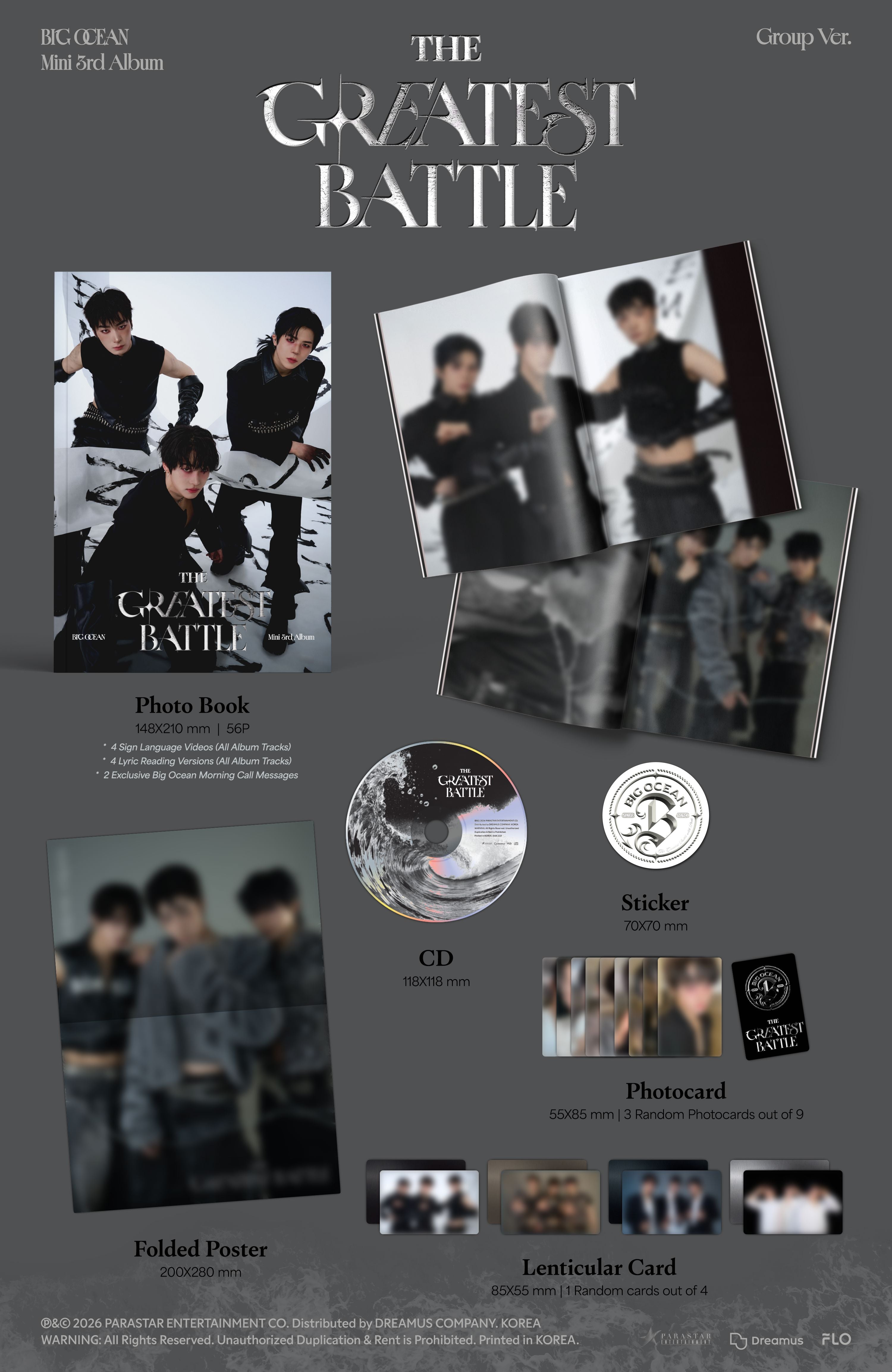 BIG OCEAN - THE GREATEST BATTLE (OFFICIAL NOLAE FANCALL) + NOLAE PHOTOCARD Nolae