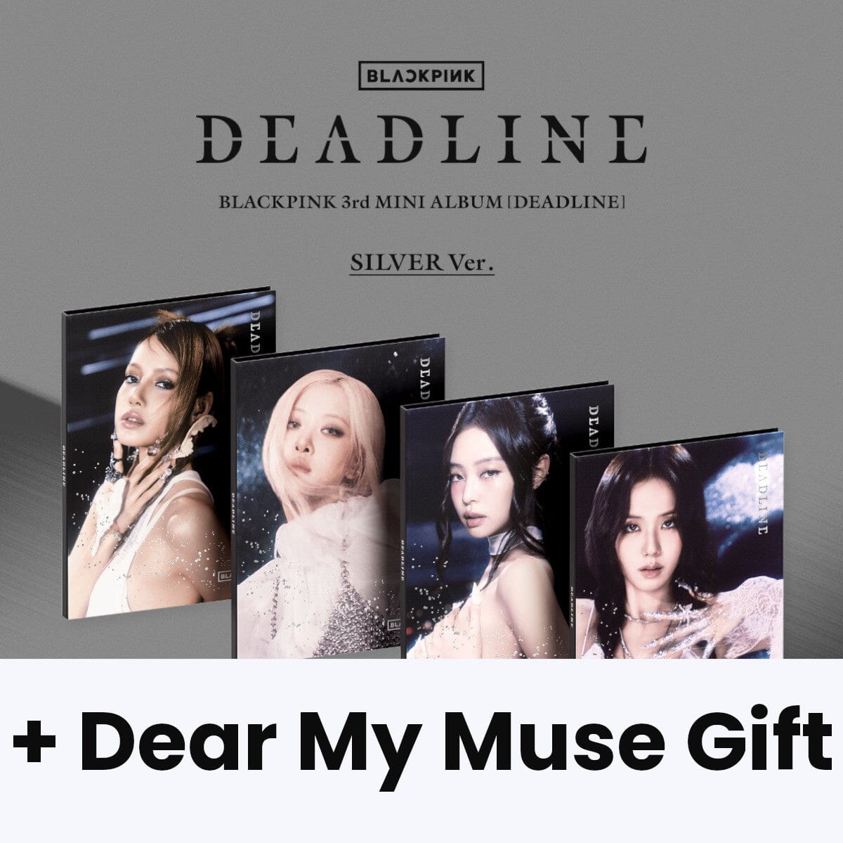 BLACKPINK DEADLINE トレカ 絵柄B mu-mo セット 4種セット》【韓国盤】BLACKPINK 3rd MINI ALBUM [DEADLINE] SILVER