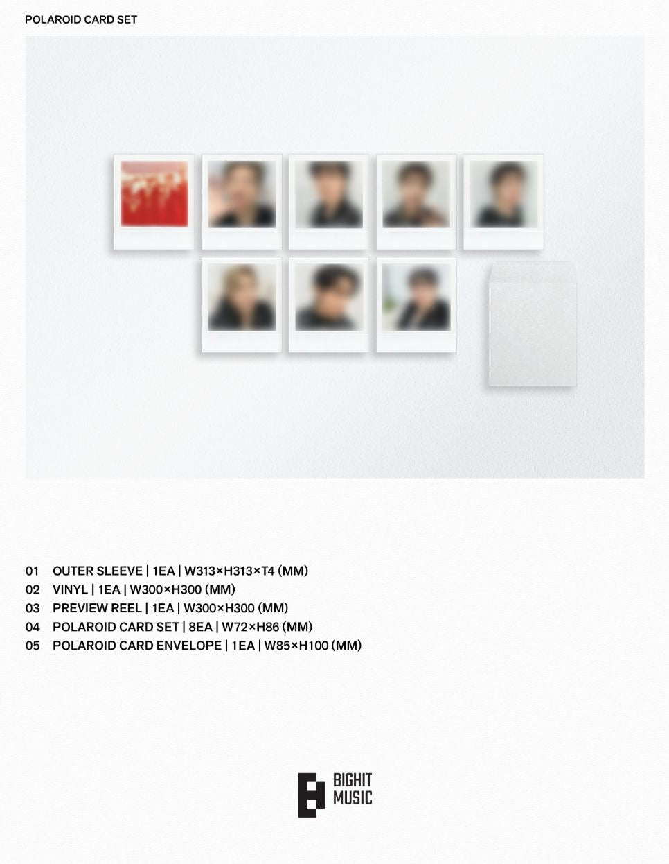 【BTS】ARIRANG 613 Vinyl ポラロイドカード　８枚セット BTS - ARIRANG (613 LIMITED EDITION PICTURE DISC VINYL)