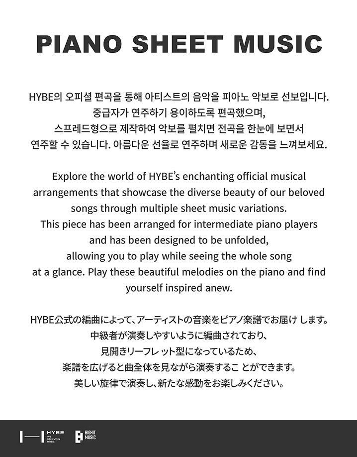 BTS - PIANO SHEET MUSIC : J-HOPE (PACKAGE) Nolae