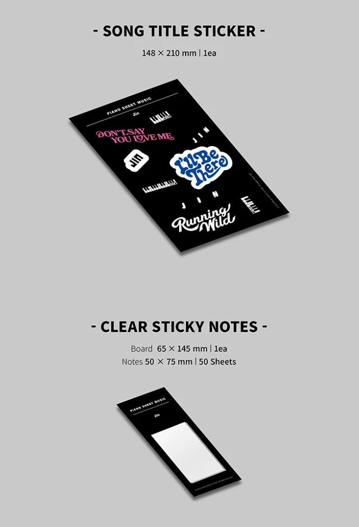 BTS - PIANO SHEET MUSIC : JIN (PACKAGE) Nolae