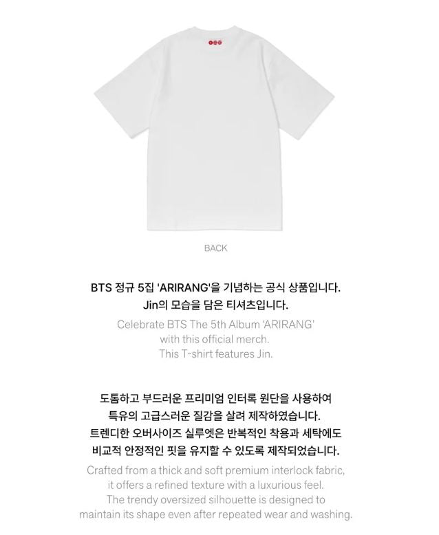 BTS - S/S T-SHIRT (ARIRANG OFFICIAL MD) Nolae
