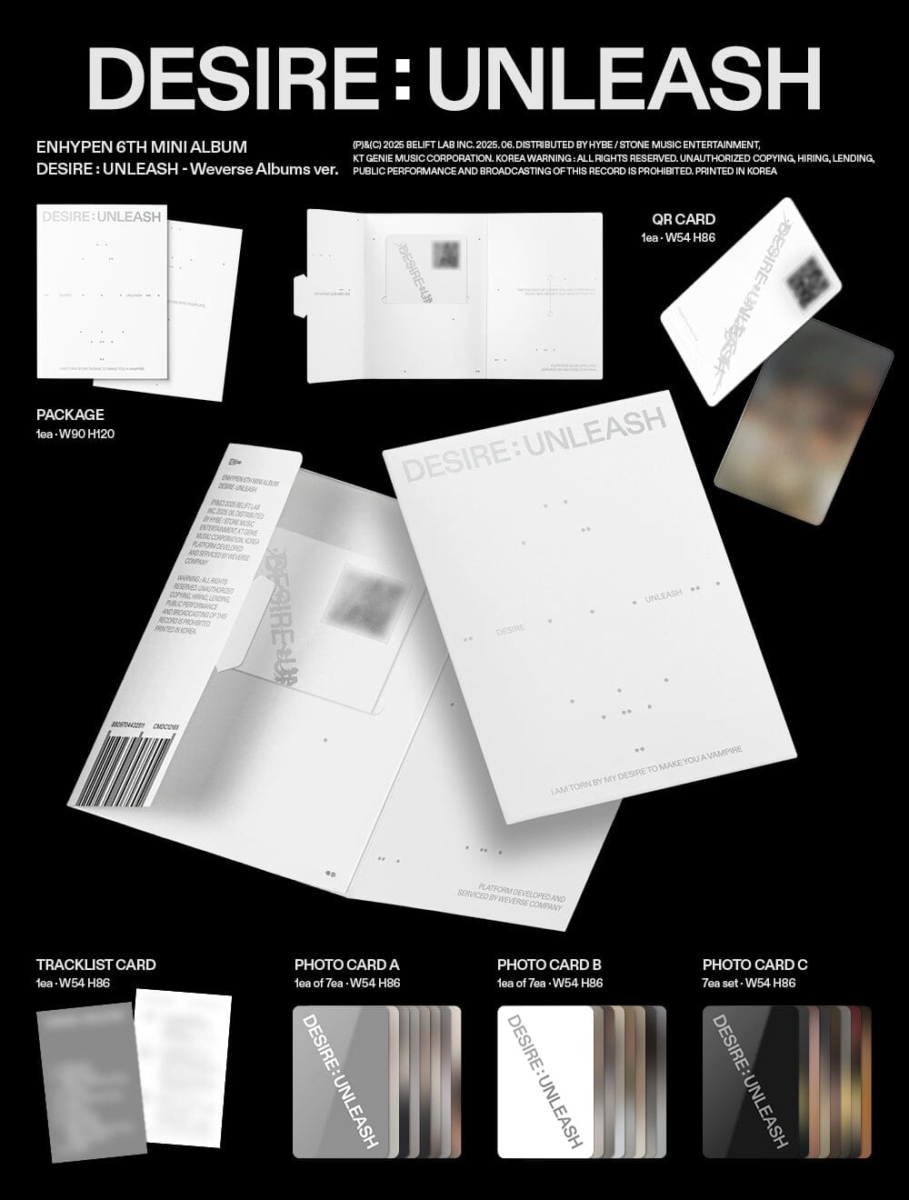 ENHYPEN DESIRE : UNLEASH WEVERSE A セット ENHYPEN - DESIRE : UNLEASH (WEVERSE ALBUMS VER.)