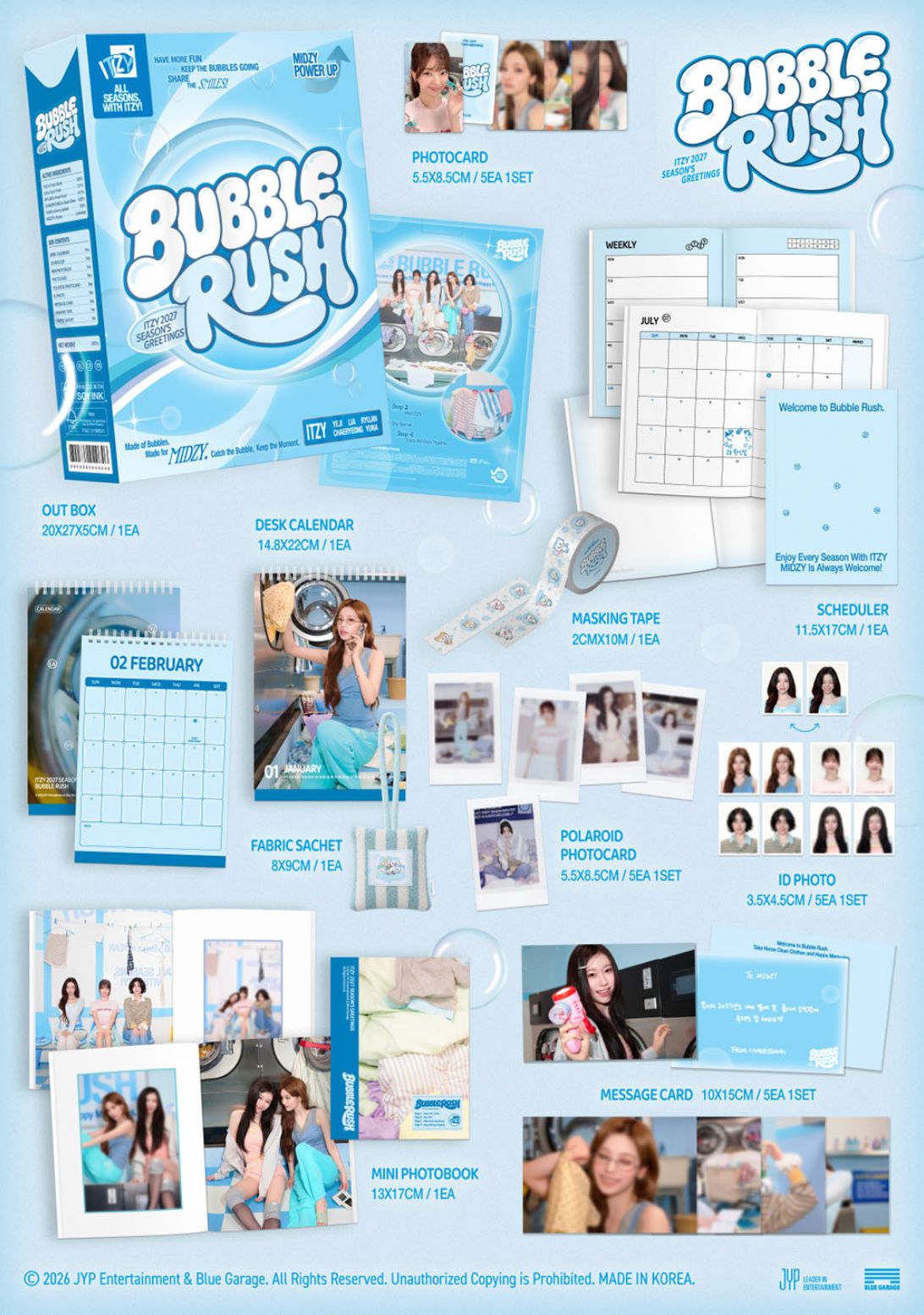 ITZY - 2027 SEASON'S GREETINGS (BUBBLERUSH) + FANS SHOP Gift Nolae