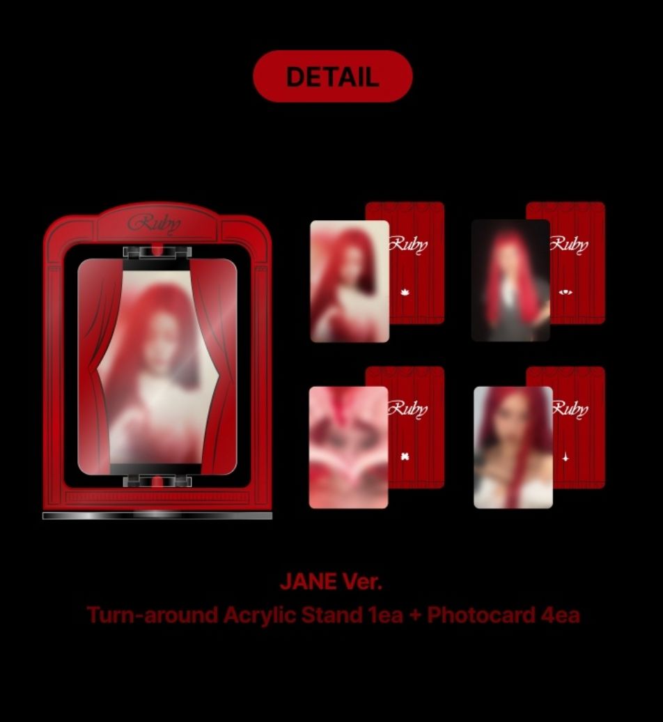 JENNIE (BLACKPINK) - TURN-AROUND ACRYLIC STAND + PHOTOCARD SET ('RUBY' MD) Nolae