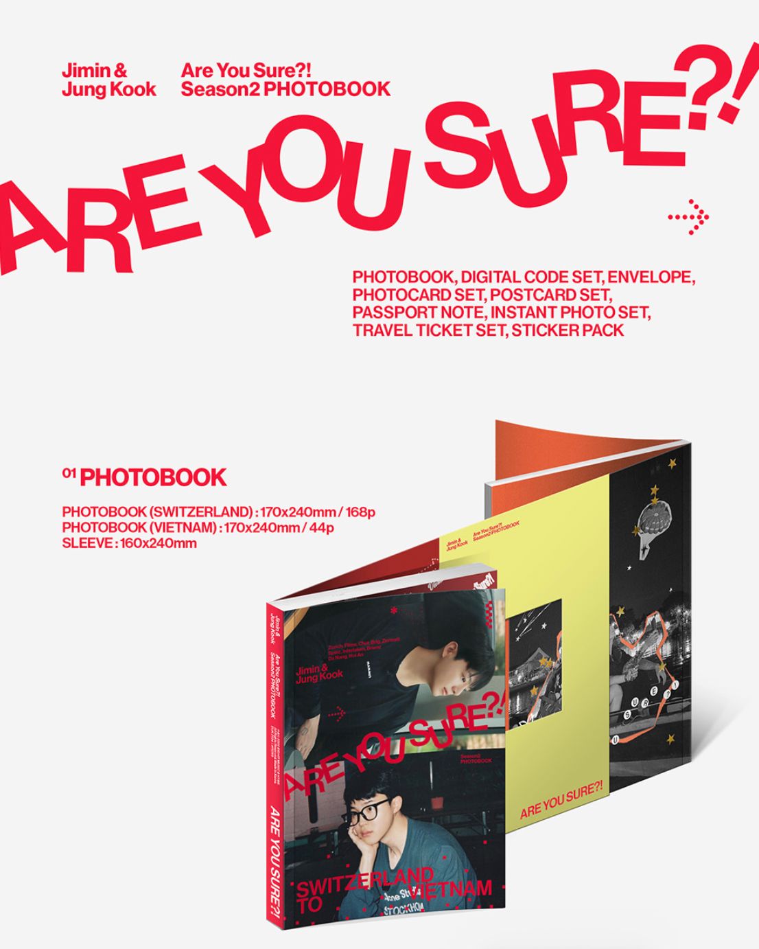JIMIN X JUNGKOOK (BTS) - ARE YOU SURE?! SEASON2 (PHOTOBOOK) + Weverse Gift Nolae