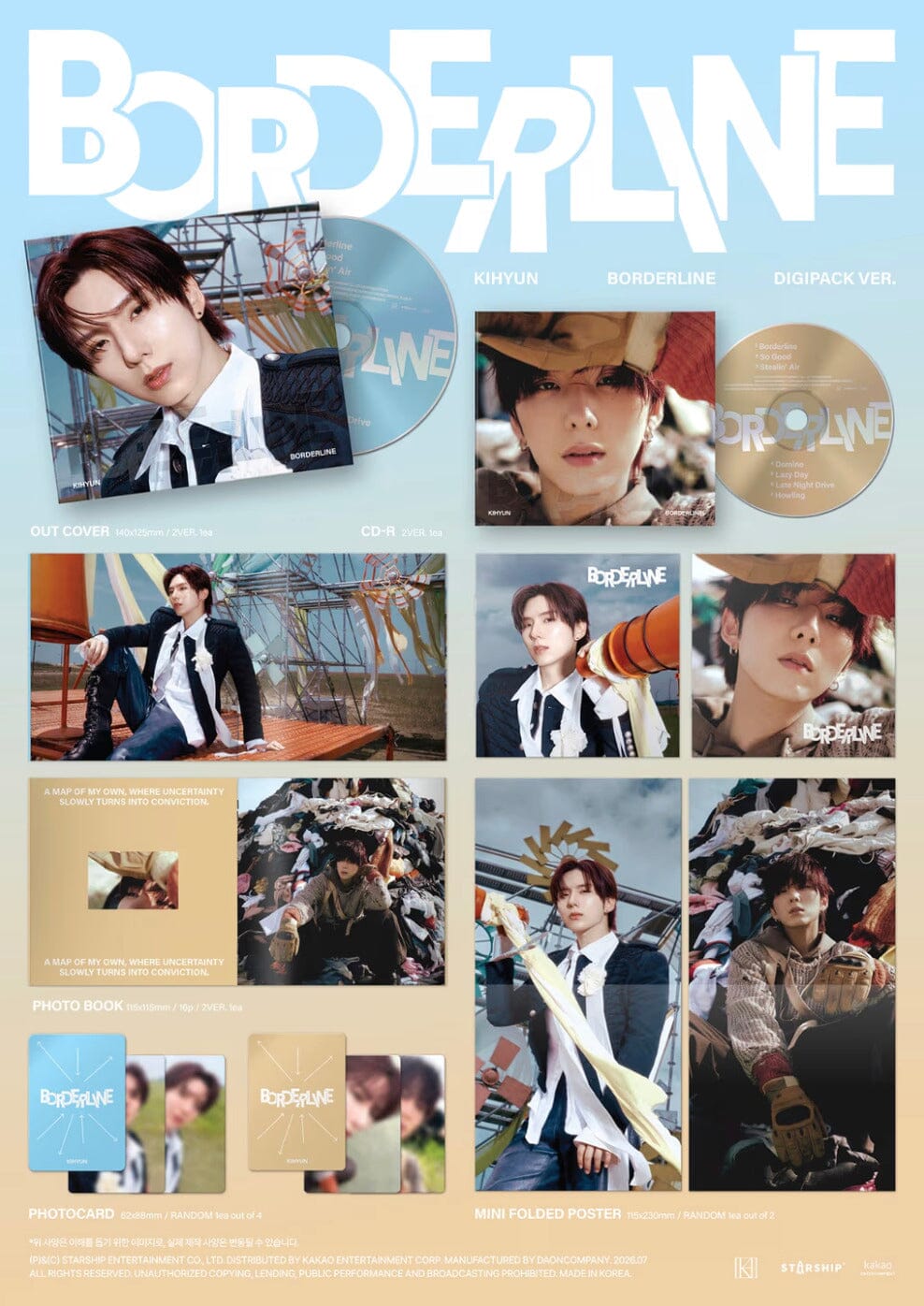 KIHYUN (MONSTA X) - BORDERLINE (DIGIPACK VER.) Nolae