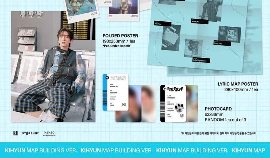 KIHYUN (MONSTA X) - BORDERLINE VER SET + Starship Square Gift Nolae