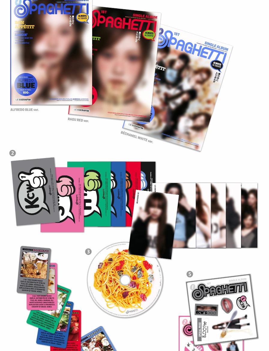 LE SSERAFIM - SPAGHETTI (COMPACT VER.) + Weverse Gift Nolae