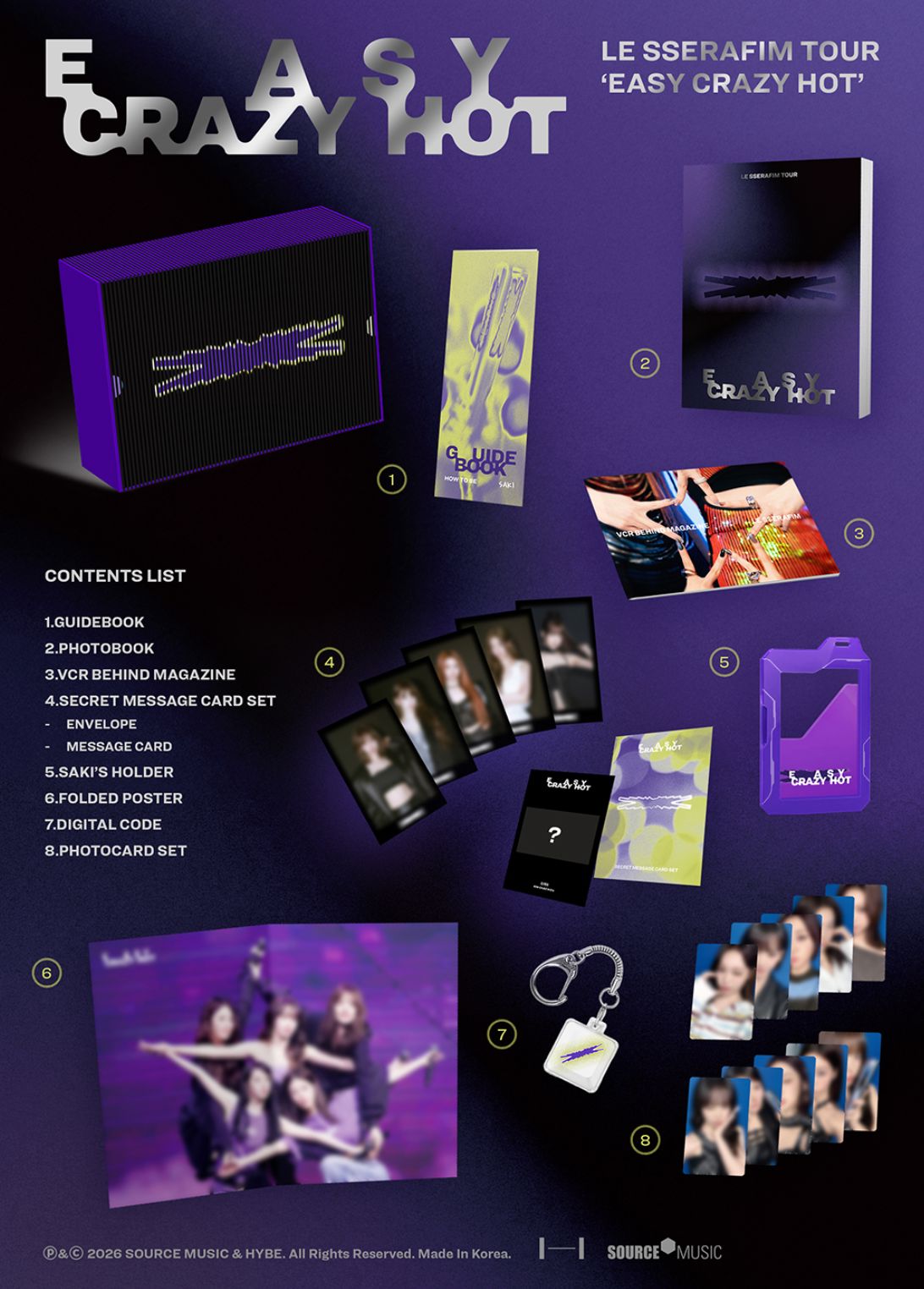 LE SSERAFIM - TOUR 'EASY CRAZY HOT' ENCORE IN SEOUL (DIGITAL CODE) + Accordion Postcard Nolae