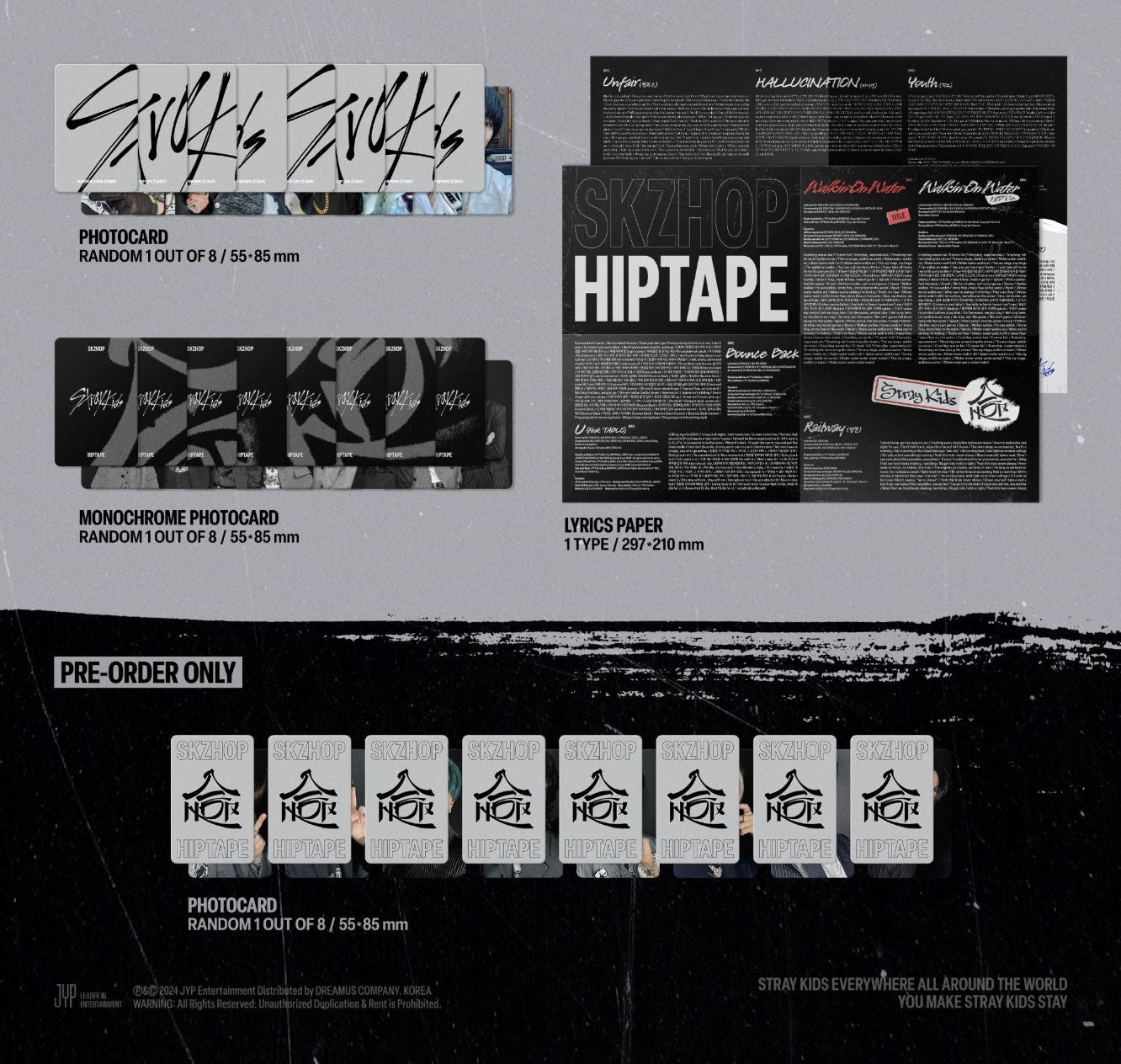 STRAY KIDS - SKZHOP HIPTAPE ‘合 (HOP)’ (ACCORDION VER.) + Apple Music Photocard Nolae