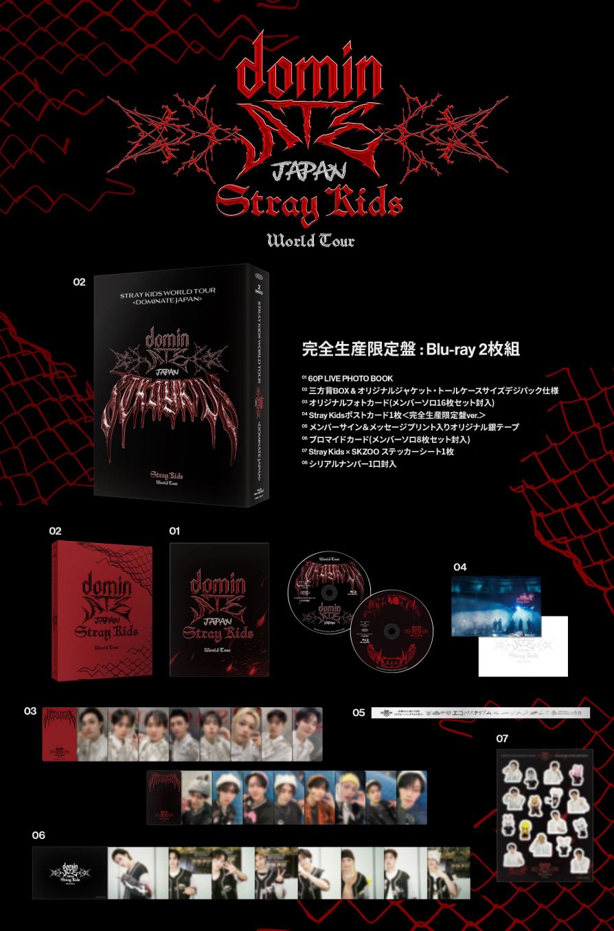 STRAY KIDS - WORLD TOUR 'DOMINATE JAPAN' (BLU-RAY) + HMV Gift Nolae