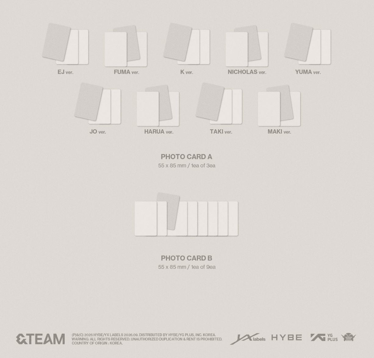 &TEAM - MARK ON ME (2ND KOREAN MINI ALBUM) (SOLO VER.) SET + EARLY-BIRD Weverse Gift Nolae