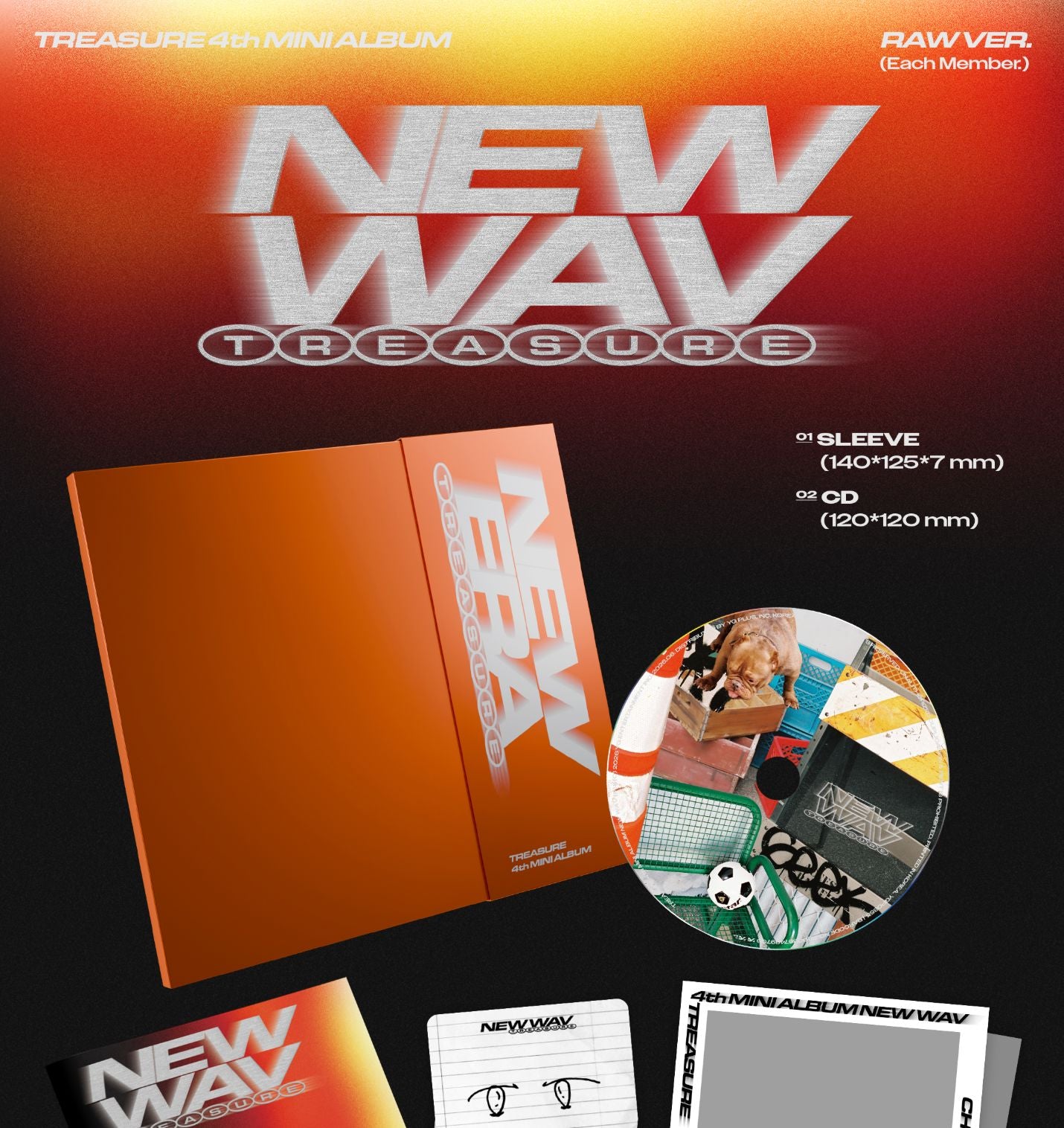 TREASURE - NEW WAV (RAW VER.) SET + EARLY-BIRD Weverse Gift Nolae