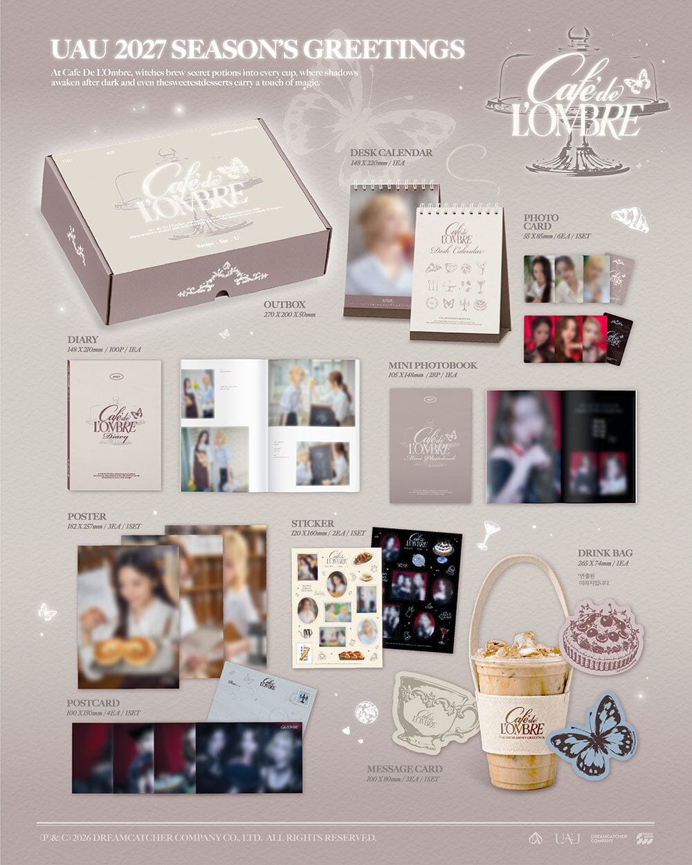 UAU (DREAMCATCHER) - 2027 SEASON'S GREETINGS (CAFE DE L'OMBRE_RECIPE . FOR . U) + Apple Music Gift Nolae