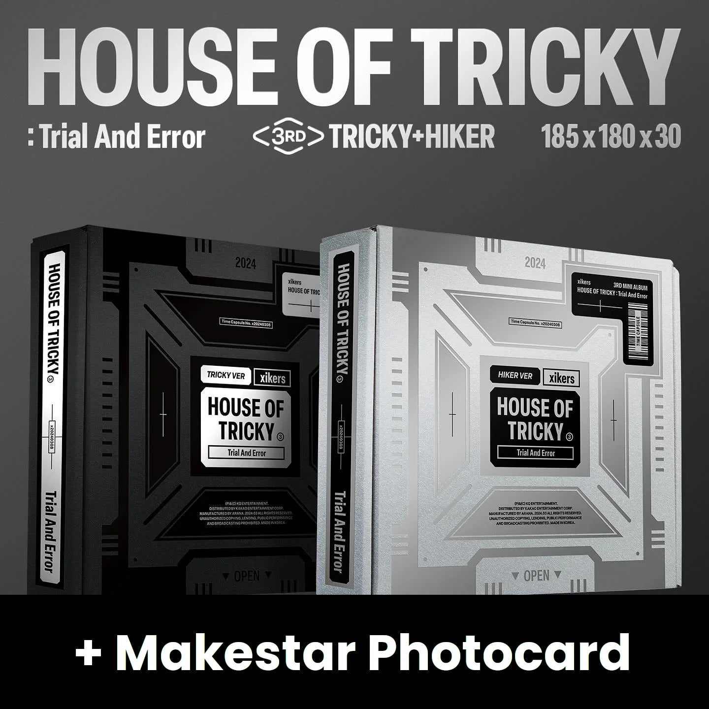 XIKERS - HOUSE OF TRICKY : TRIAL AND ERROR (3RD MINI ALBUM) + Makestar Photocard Nolae