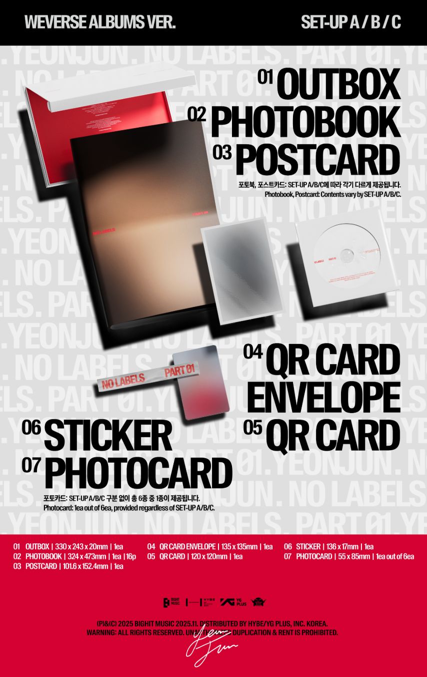 YEONJUN (TXT) - NO LABELS: PART 01 (WEVERSE ALBUMS VER.) + Apple Music Gift Nolae