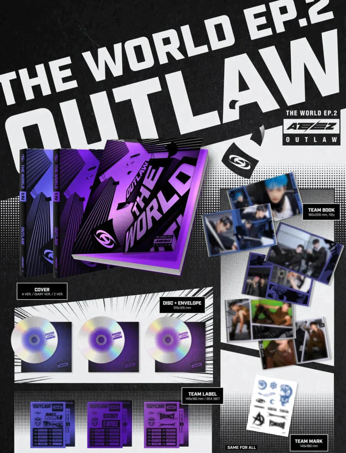 ATEEZ - THE WORLD EP.2 OUTLAW [LUCKY DRAW] Soundwave Nolae Kpop