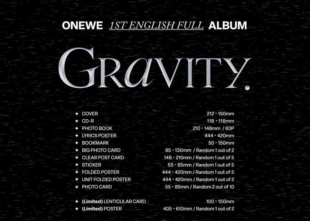 ONEWE - GRAVITY (1ST ENGLISH FULL ALBUM) Nolae Kpop