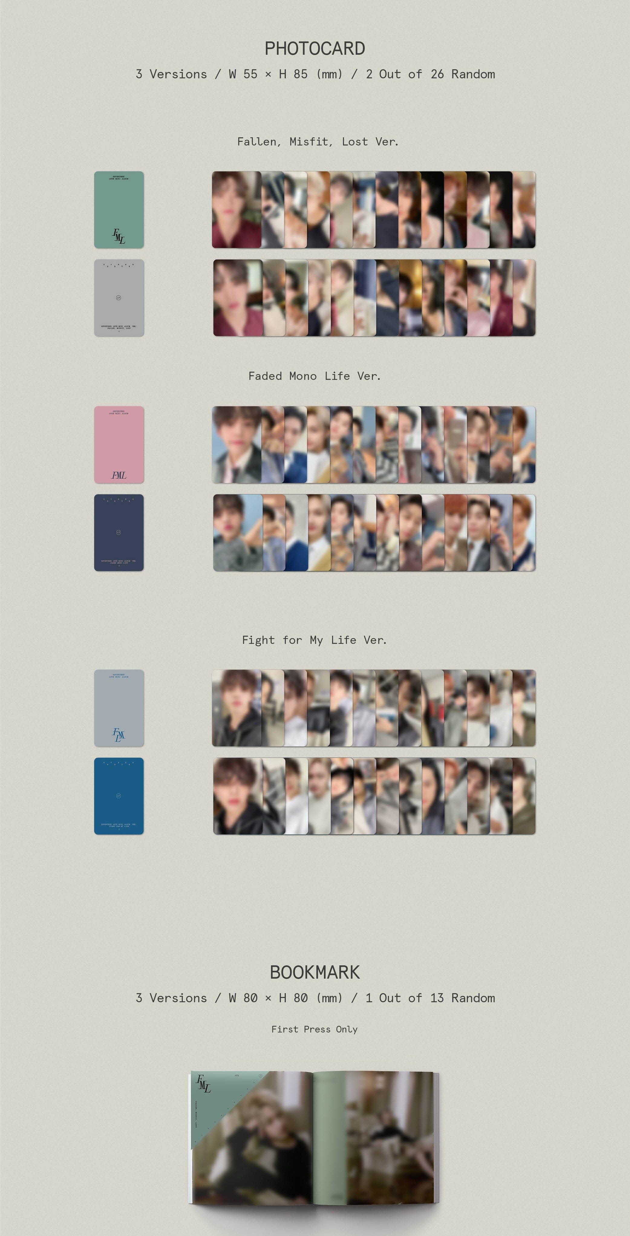 SEVENTEEN - 'FML' (10th Mini Album) Photobook Ver. + WeVerse Gift Nolae Kpop