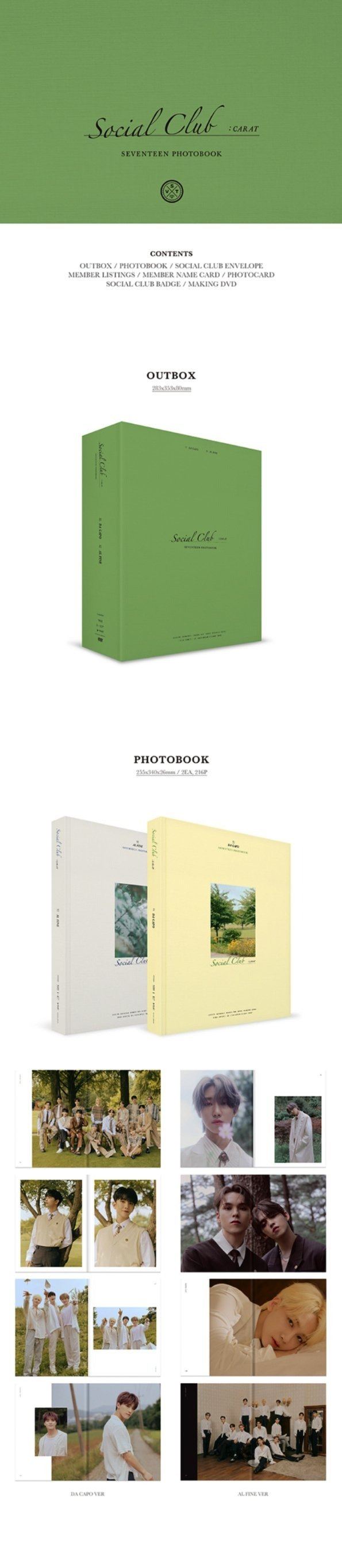 Seventeen-Photobook 'Social Club :Carat' + Weverse Gift Nolae Kpop